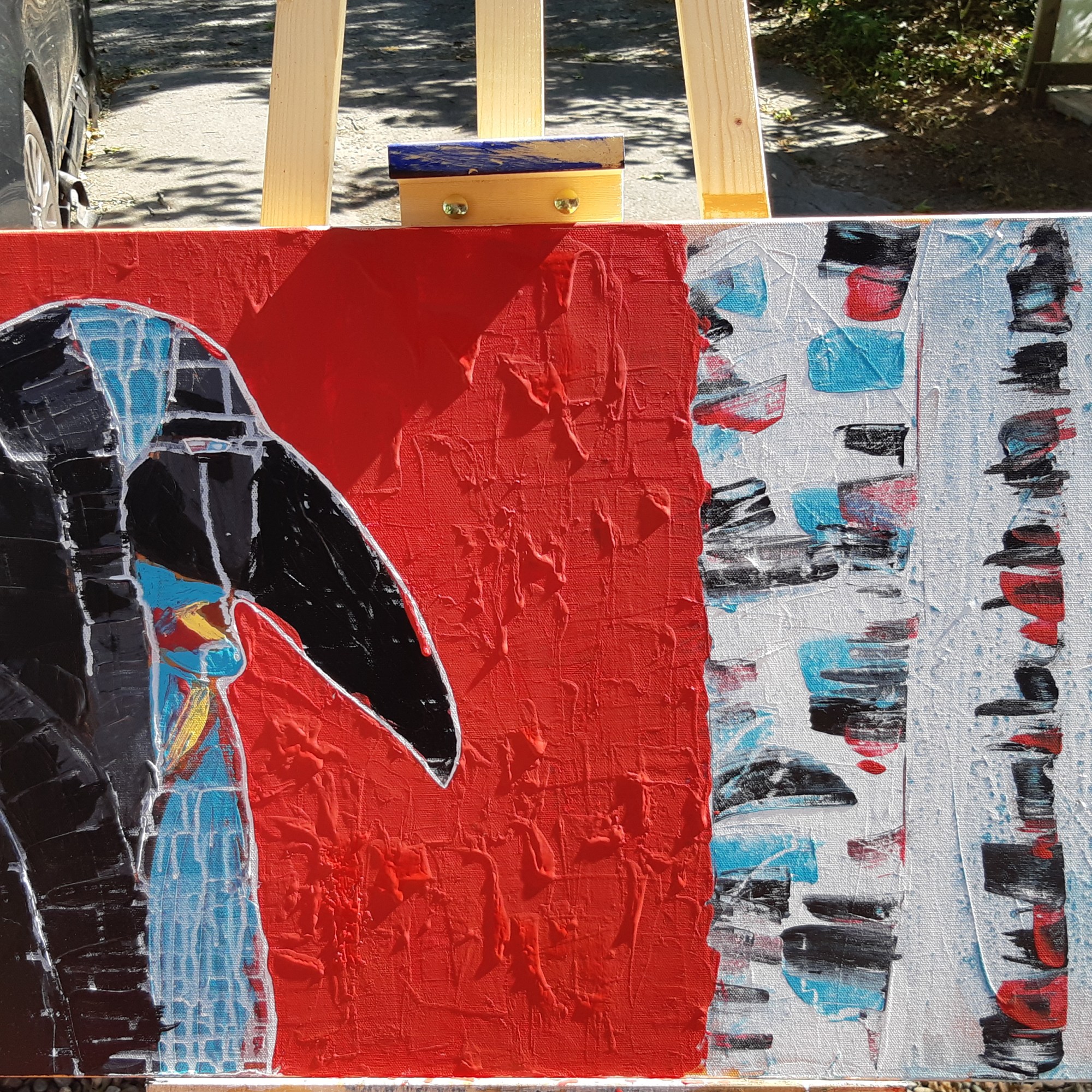 SOLD - Crow Woman - Acrylic on Canvas - Large (1'x3')