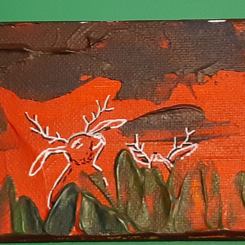 Jackalopes - Mini painting - Acrylic on Canvas